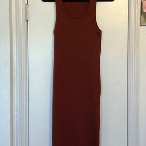 Nine West Sleeveless Midi Dress in Rich Rust